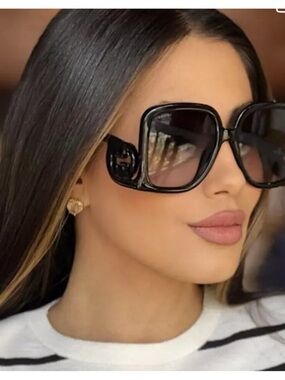 Oversized Black Square Women's Sunglasses